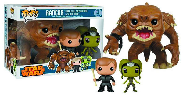 Rancor with Luke Skywalker & Slave Oola - Funko Pop Vinyl Figure Set